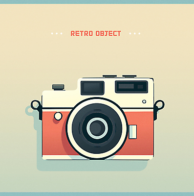 일러스트 사람없음 빨간색 카메라 오브젝트 복고 필름카메라 뉴트로 국내일러스트 AI파일 컬러 전자제품 파일형식 벡터