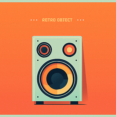음향기기 일러스트 사람없음 주황색 스피커 오브젝트 복고 민트색 뉴트로 국내일러스트 AI파일 컬러 전자제품 파일형식 벡터
