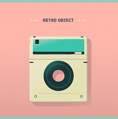 분홍색 일러스트 사람없음 플로피디스크 오브젝트 복고 저장장치 뉴트로 국내일러스트 AI파일 컬러 컴퓨터용품 파일형식 벡터