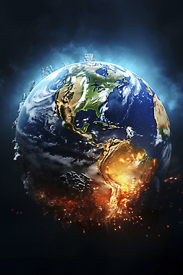 JPG 편집이미지 지구 불꽃 사람없음 추위 환경오염 연기 더위 빙하 지구온난화 기온상승 기후위기 편집실사 AI컴퓨터그래픽 AI콘텐츠 컨셉 불 날씨 CG 기온 기후변화 위기 파일형식