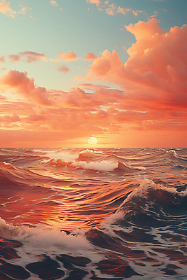 JPG 구름 편집이미지 물결 파도 바다 자연 하늘 풍경 사람없음 태양 일몰 편집실사 AI컴퓨터그래픽 AI콘텐츠 자연요소 노을 CG 생태계 파일형식