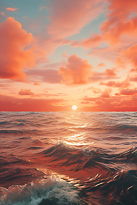 JPG 구름 편집이미지 물결 파도 바다 자연 하늘 풍경 사람없음 태양 일몰 편집실사 AI컴퓨터그래픽 AI콘텐츠 자연요소 노을 CG 생태계 파일형식