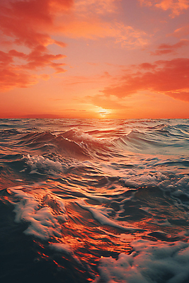 JPG 구름 편집이미지 물결 파도 바다 자연 하늘 풍경 사람없음 태양 일몰 편집실사 AI컴퓨터그래픽 AI콘텐츠 자연요소 노을 CG 생태계 파일형식