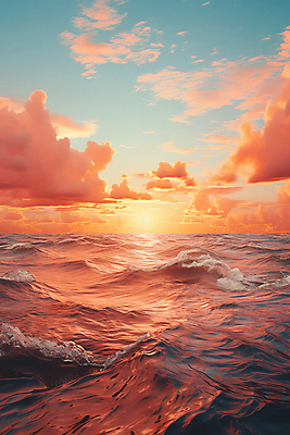 JPG 구름 편집이미지 물결 파도 바다 자연 하늘 풍경 사람없음 일몰 편집실사 AI컴퓨터그래픽 AI콘텐츠 자연요소 노을 CG 생태계 파일형식