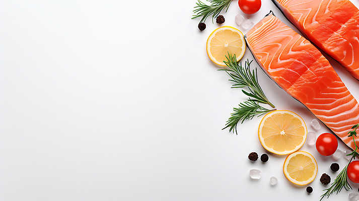 JPG 편집이미지 열매 방울토마토 어류 사람없음 얼음 흰색 신선 레몬 해산물 디지털합성 연어 로즈메리 연어회 카피스페이스 편집실사 AI포토 AI콘텐츠 자연요소 식물 컬러 토마토 과일 수중동물 공백 생선회 허브 CG 파일형식