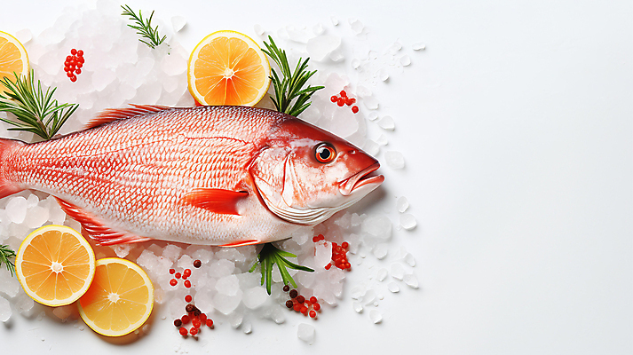 JPG 편집이미지 한마리 열매 어류 사람없음 얼음 신선 레몬 해산물 디지털합성 도미 로즈메리 카피스페이스 편집실사 AI포토 AI콘텐츠 자연요소 식물 1 과일 수중동물 공백 허브 CG 파일형식