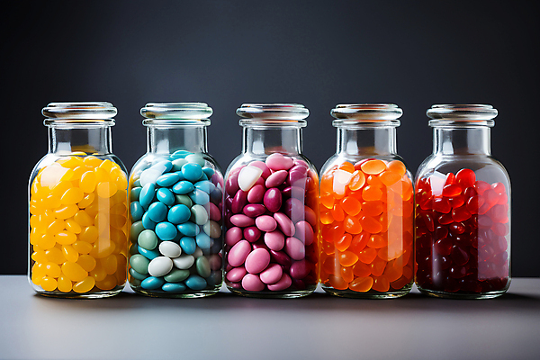 JPG 편집이미지 음식 유리병 사탕 사람없음 가득함 담기 젤리 편집실사 AI포토 AI콘텐츠 모션 병_용기 디저트 CG 파일형식