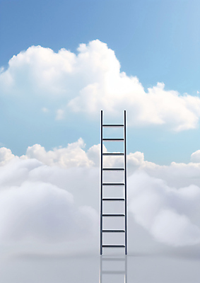 JPG 구름 편집 편집이미지 하늘색 사다리 하늘 사람없음 흰색 합성 편집소스 편집실사 AI컴퓨터그래픽 AI콘텐츠 자연요소 컬러 파란색 도구 CG 파일형식