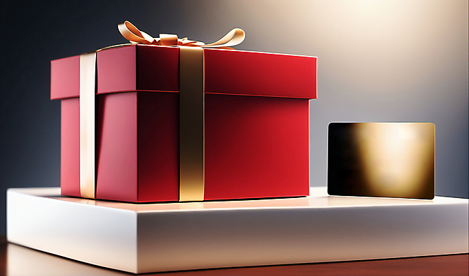 JPG 편집이미지 탁자 선물 사람없음 빨간색 선물상자 쇼핑 금색 신용카드 오브젝트 편집실사 AI포토 AI콘텐츠 컬러 가구 금융 상자 CG 파일형식