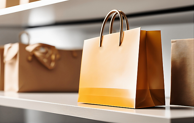 JPG 편집이미지 선반 선물 사람없음 쇼핑 쇼핑백 금색 오브젝트 편집실사 AI포토 AI콘텐츠 컬러 가구 가방 CG 파일형식