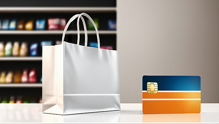 JPG 편집이미지 탁자 선물 사람없음 쇼핑 쇼핑백 신용카드 오브젝트 블러효과 편집실사 AI포토 AI콘텐츠 가구 가방 금융 CG 블러 파일형식 효과