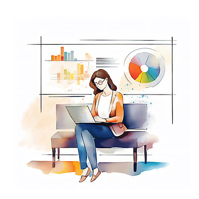 JPG 전신 여자 안경 의자 일러스트 회사 붓터치 그래프 수채화 한명 정장 성인 노트북 자료 타이핑 업무 비즈니스우먼 분석 번짐 성인여자한명만 국내일러스트 AI일러스트 AI콘텐츠 1 잡화 옷 가구 컨셉 비즈니스 사람 전자제품 작업 직장인 여자한명만 성인여자만 파일형식 효과