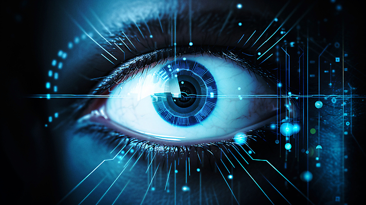 JPG 편집이미지 미래 기술 신체부위 파란색 디지털 눈동자 사이버 보안 홀로그램 안구 SF 편집실사 AI컴퓨터그래픽 AI콘텐츠 컬러 컨셉 안전 사람 눈_신체부위 CG 파일형식