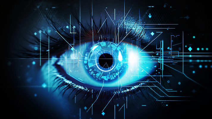 JPG 편집이미지 미래 기술 신체부위 파란색 디지털 눈동자 사이버 보안 홀로그램 안구 SF 편집실사 AI컴퓨터그래픽 AI콘텐츠 컬러 컨셉 안전 사람 눈_신체부위 CG 파일형식