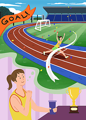전신 PSD 구름 여자 일러스트 상상 하늘 상반신 성인 두명 컵 달리기 파이팅 희망 경기장 운동장 주먹 만세 잡기 우승 트로피 골대 트랙 꽃가루 마라톤 골인 결승선 마라톤선수 성인여자만 국내일러스트 자연요소 식기 감정 스포츠시설 모션 사람 경기 공간 최고 가루 육상스포츠 상_우승 육상선수 여자만 성인만 파일형식