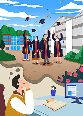 전신 PSD 구름 여자 남자 대학생 일러스트 학사모 졸업 상상 하늘 졸업식 졸업생 서기 여러명 상반신 성인 건물 책 컴퓨터 손들기 희망 턱괴기 졸업가운 던지기 대학교 꽃가루 성인만 국내일러스트 자연요소 모자_잡화 학생 건축물 교육 감정 다수 학교 모션 사람 전자제품 가운 가루 파일형식