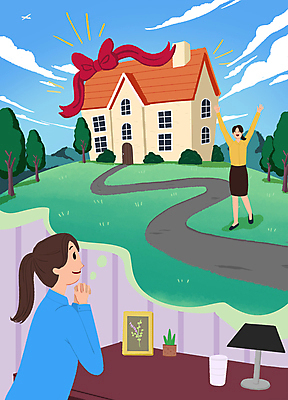 전신 PSD 나무 구름 여자 리본 길 일러스트 상상 하늘 주택 서기 상반신 성인 두명 희망 만세 스탠드 깍지 책상 언덕 내집마련 손모으기 성인여자만 국내일러스트 자연요소 식물 감정 가구 모션 부동산 조명 사람 손짓 건물 여자만 성인만 파일형식