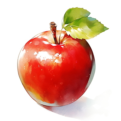 JPG 잎 일러스트 수채화 사람없음 빨간색 가을 사과 국내일러스트 AI일러스트 AI콘텐츠 식물 계절 컬러 과일 파일형식