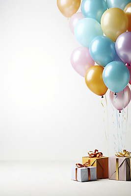 JPG 편집이미지 기념 사람없음 선물상자 컬러풀 공간 풍선 돌잔치 첫돌 편집실사 AI포토 AI콘텐츠 컬러 선물 상자 돌_생일 CG 파일형식