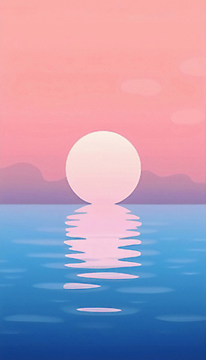 JPG 편집이미지 포스터 물결 바다 분홍색 하늘 풍경 사람없음 여름 파란색 태양 일몰 편집실사 AI일러스트 AI콘텐츠 자연요소 계절 컬러 노을 CG 파일형식