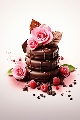 JPG 편집이미지 꽃 분홍색 나뭇잎 발렌타인데이 사랑 사람없음 갈색 쌓기 초콜릿 하트 디지털합성 산딸기 초코파이 편집실사 AI포토 AI콘텐츠 모양 식물 감정 컬러 잎 과일 모션 데이이벤트 디저트 CG 파일형식