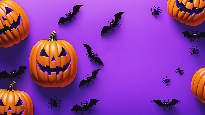 JPG 편집이미지 호박 사람없음 보라색 주황색 할로윈 박쥐 잭오랜턴 편집실사 AI포토 AI콘텐츠 컬러 채소 포유류 CG 파일형식