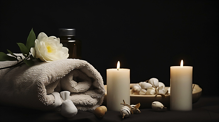 JPG 편집이미지 꽃 초 휴식 사람없음 수건 검은색 흰색 피부관리 힐링 스파용품 에스테틱 회복 편집실사 AI포토 AI콘텐츠 식물 컬러 컨셉 위생용품 뷰티 스파 CG 오브젝트 파일형식