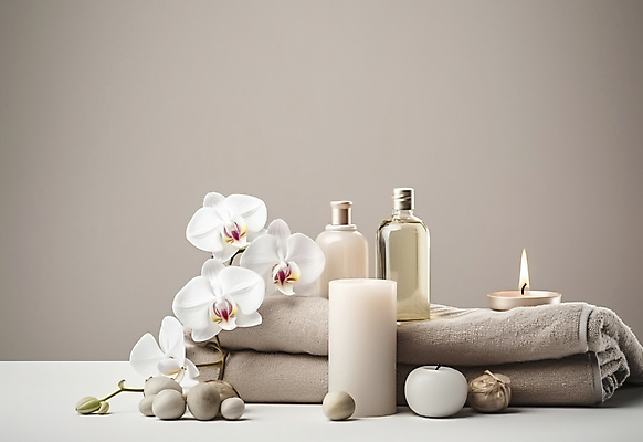 JPG 편집이미지 꽃 초 유리병 휴식 사람없음 수건 회색 피부관리 힐링 스파용품 에스테틱 회복 편집실사 AI포토 AI콘텐츠 식물 컬러 컨셉 병_용기 위생용품 뷰티 스파 CG 오브젝트 파일형식