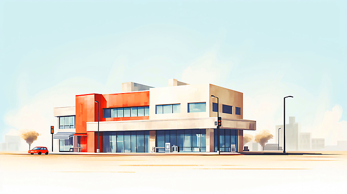 JPG 나무 구름 외관 가로등 일러스트 창문 자동차 하늘 수채화 사람없음 건물 상점 도시 신호등 상업시설 국내일러스트 AI일러스트 AI콘텐츠 자연요소 식물 건축물 공공시설 육상교통 시설 상업 파일형식