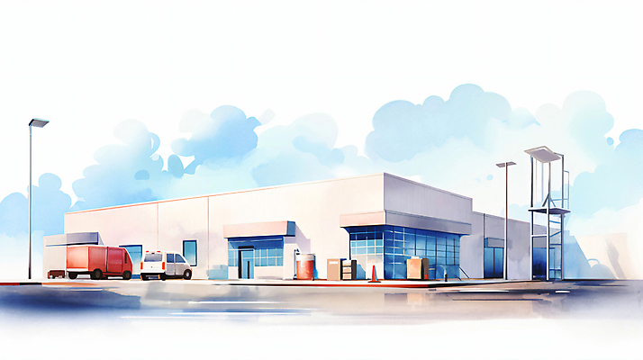 JPG 구름 외관 일러스트 창문 하늘 수채화 사람없음 건물 문 상점 트럭 상업시설 국내일러스트 AI일러스트 AI콘텐츠 자연요소 건축물 자동차 시설 상업 파일형식