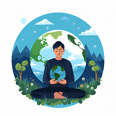 JPG 전신 나무 구름 남자 지구 캠페인 일러스트 안기 하늘 산 한명 미소 들기 앉기 잔디 성인 파란색 반짝임 자연보호 명상 에코 친환경 성인남자한명만 국내일러스트 AI일러스트 AI콘텐츠 자연요소 식물 1 컬러 모션 자연 표정 사람 환경 보호 남자한명만 성인남자만 파일형식