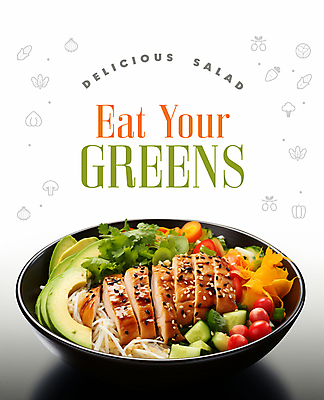 PSD 편집이미지 그릇 영어 포스터 채소 육류 타이포그라피 사람없음 샐러드 신선 메뉴 아보카도 이미지편집 문자 식기 음식 과일 식재료 파일형식