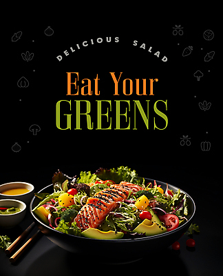 PSD 편집이미지 그릇 영어 포스터 채소 타이포그라피 사람없음 샐러드 신선 소스 메뉴 연어 아보카도 연어샐러드 이미지편집 문자 식기 음식 과일 어류 양념 파일형식