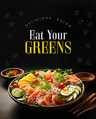 PSD 편집이미지 그릇 영어 포스터 채소 수저 타이포그라피 사람없음 샐러드 신선 메뉴 연어 삶은계란 연어샐러드 이미지편집 문자 식기 음식 어류 계란 계란요리 파일형식
