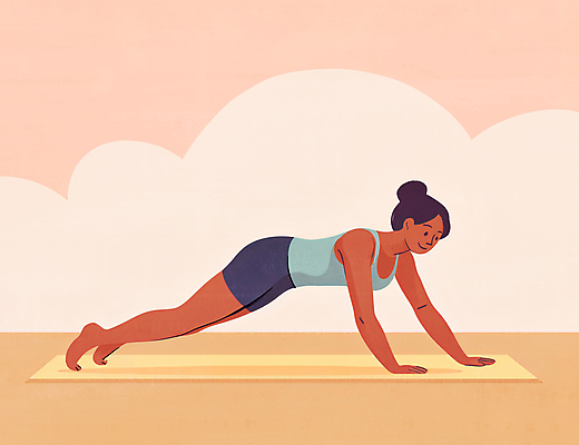 JPG 전신 라이프스타일 여자 엎드리기 일러스트 요가 한명 성인 스트레칭 요가자세 매트 체조 감성 성인여자한명만 플랭크 차분 국내일러스트 AI일러스트 AI콘텐츠 1 웰빙 포즈 컨셉 모션 사람 생활 운동 여자한명만 성인여자만 파일형식