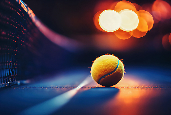 JPG 편집이미지 사람없음 빛 네트 테니스장 테니스공 보케 빛망울 편집실사 AI포토 AI콘텐츠 스포츠 공 스포츠시설 테니스용품 CG 파일형식