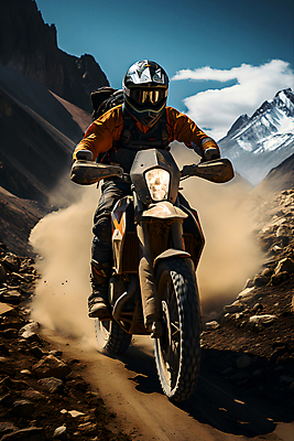 JPG 전신 구름 편집이미지 여행 하늘 산 한명 성인 바이크 운전 헬멧 디지털합성 비포장도로 성인한명만 편집실사 AI인물포토 AI콘텐츠 자연요소 1 도로 육상교통 모션 사람 보호장비 CG 성인만 파일형식 AI포토