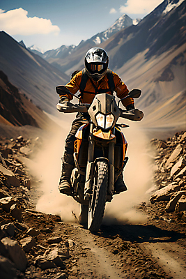 JPG 전신 구름 편집이미지 여행 하늘 산 한명 성인 바이크 운전 헬멧 디지털합성 비포장도로 성인한명만 편집실사 AI인물포토 AI콘텐츠 자연요소 1 도로 육상교통 모션 사람 보호장비 CG 성인만 파일형식 AI포토