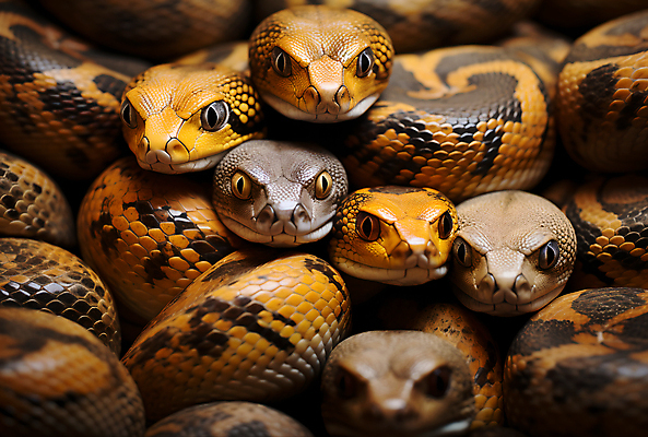 JPG 편집이미지 여러마리 파충류 사람없음 갈색 뱀 편집실사 AI포토 AI콘텐츠 동물 컬러 다수 CG 파일형식