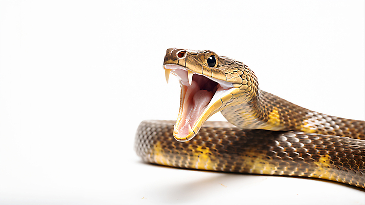 JPG 편집이미지 한마리 파충류 입벌림 사람없음 갈색 뱀 카피스페이스 편집실사 AI포토 AI콘텐츠 동물 1 컬러 표정 공백 CG 파일형식