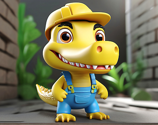 JPG 편집이미지 캐릭터 동물캐릭터 공사 안전 사람없음 건설현장 보호 안전모 안전장비 디지털합성 악어 블러효과 편집실사 AI컴퓨터그래픽 AI콘텐츠 동물 컨셉 파충류 건설업 장비 헬멧 CG 블러 파일형식 효과