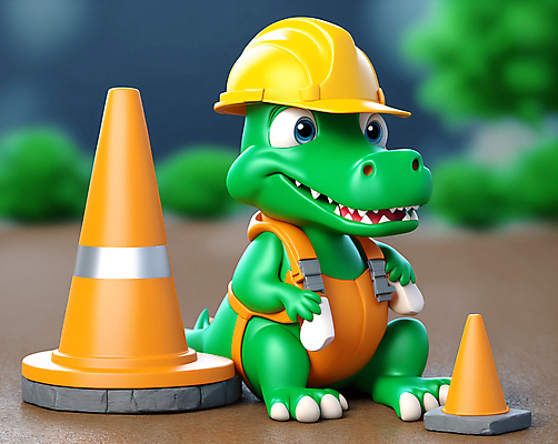 JPG 편집이미지 캐릭터 동물캐릭터 공사 안전 사람없음 건설현장 보호 안전모 안전장비 디지털합성 악어 블러효과 칼라콘 편집실사 AI컴퓨터그래픽 AI콘텐츠 동물 컨셉 파충류 건설업 장비 헬멧 CG 블러 파일형식 효과