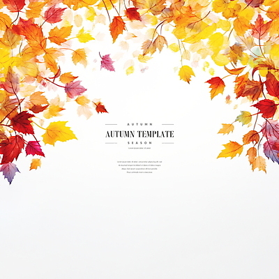 PSD 편집이미지 단풍 낙엽 나뭇잎 수채화 프레임 사람없음 주황색 가을 디지털합성 카피스페이스 편집소스 이미지편집 계절 컬러 잎 공백 파일형식