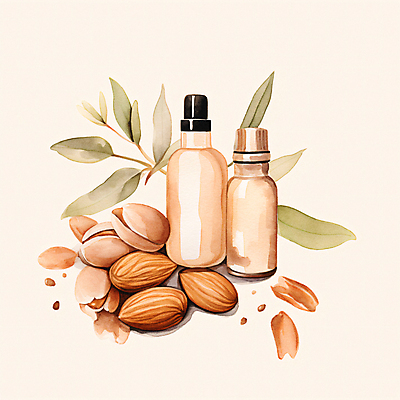 JPG 일러스트 나뭇잎 수채화 사람없음 뷰티 갈색 화장품 견과류 껍질 땅콩 아몬드 공병 앰플 피스타치오 비건 국내일러스트 AI일러스트 AI콘텐츠 컬러 잎 채식주의자 병_담는 파일형식
