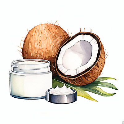 JPG 열매 일러스트 나뭇잎 수채화 사람없음 뷰티 화장품 크림 코코넛 공병 비건 국내일러스트 AI일러스트 AI콘텐츠 식물 잎 과일 채식주의자 병_담는 파일형식