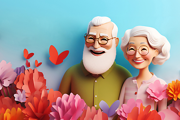 JPG 편집이미지 커플 여자 할아버지 노년 남자 꽃 행복 할머니 나비 웃음 상반신 두명 실버라이프 노부부 실버 페이퍼아트 노인만 안경낌 이미지편집 편집실사 AI컴퓨터그래픽 AI콘텐츠 식물 라이프스타일 부부 감정 안경 곤충 관계 표정 사람 성인 CG 성인만 파일형식