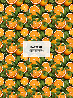 PSD 편집이미지 잎 패턴 오렌지 과일 사람없음 주황색 가득함 디지털합성 이미지편집 식물 컬러 무늬 파일형식
