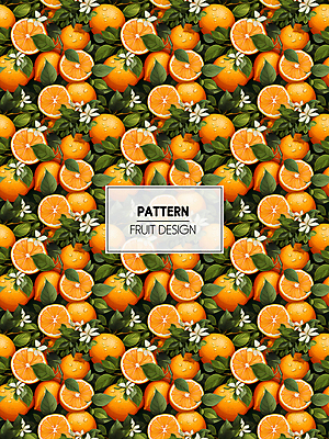 PSD 편집이미지 잎 패턴 오렌지 과일 사람없음 주황색 가득함 디지털합성 오렌지꽃 이미지편집 식물 꽃 컬러 무늬 파일형식