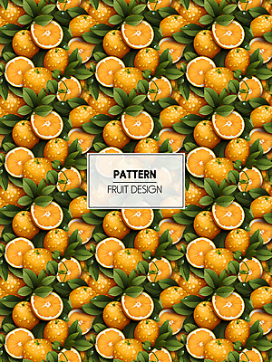 PSD 편집이미지 잎 패턴 오렌지 과일 사람없음 주황색 물방울 가득함 디지털합성 이미지편집 식물 컬러 무늬 파일형식