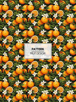 PSD 편집이미지 잎 패턴 오렌지 과일 사람없음 주황색 가득함 디지털합성 오렌지꽃 이미지편집 식물 꽃 컬러 무늬 파일형식